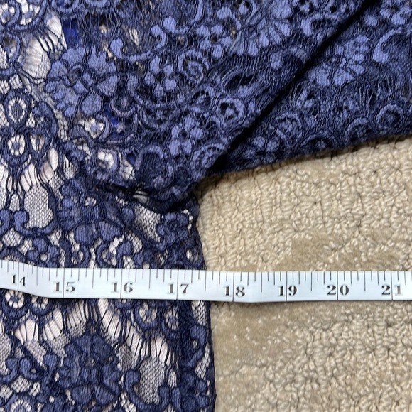 Tibi Navy Lace Long Sleeve Sheath Dress Size 4 - Picture 9 of 15